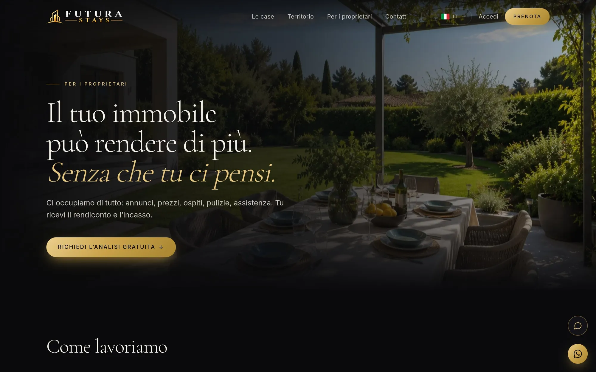 Pagina per i proprietari di Futura Stays