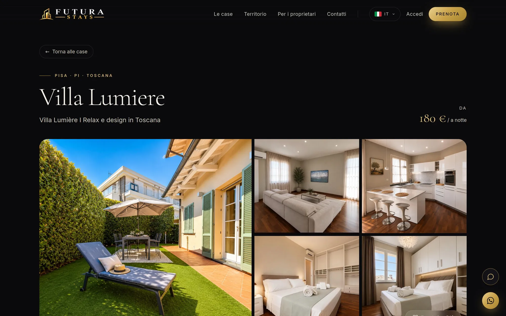 Scheda di Villa Lumière con la galleria fotografica